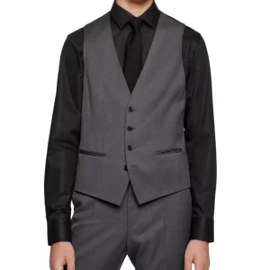 BOSS by Men's Virgin-Wool Serge Slim-Fit Vests