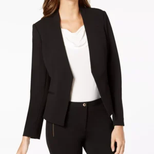 Petite Asymmetrical Open-Front Blazer