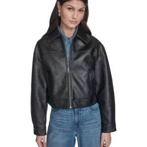 Women's Laydown Collar Zip-Front Jacket
