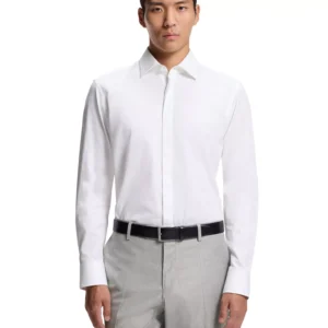 Men's Cotton Monogram-Jacquard Regular-Fit Dress Shirt