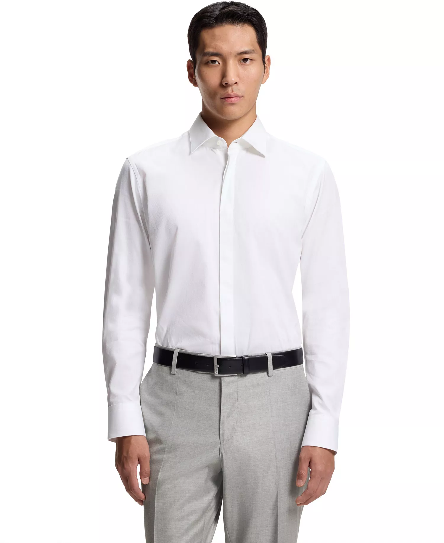 mni-fd0fefd455ac40985806104c500c8e2d Men's Cotton Monogram-Jacquard Regular-Fit Dress Shirt