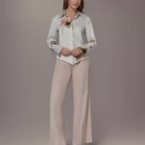 Petite Button-Front Collared Top