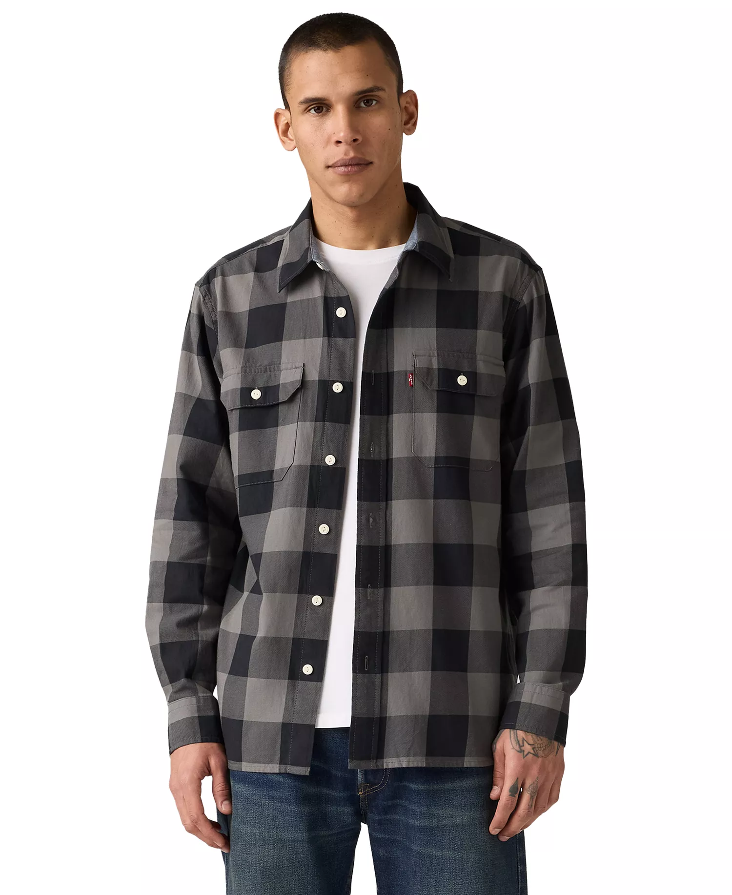 mni-fd9846674375f553dccaef9472ae8785 Men's Relaxed-Fit Long-Sleeve Button-Front Worker Shirt — изображение 11
