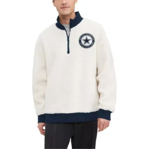 Men's White Dallas Cowboys Jordan Sherpa Quarter-Zip Jacket