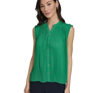 Women's Sleeveless Pleated Top