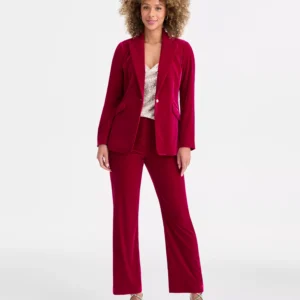 Women's Velvet Blazer, Sequined Top & Velvet Pants