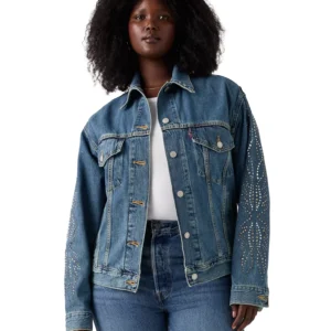 Plus Size 90s Trucker Long Sleeve Jacket