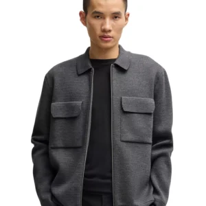 Men's Virgin Wool Zip-Up Regular-Fit Jacket