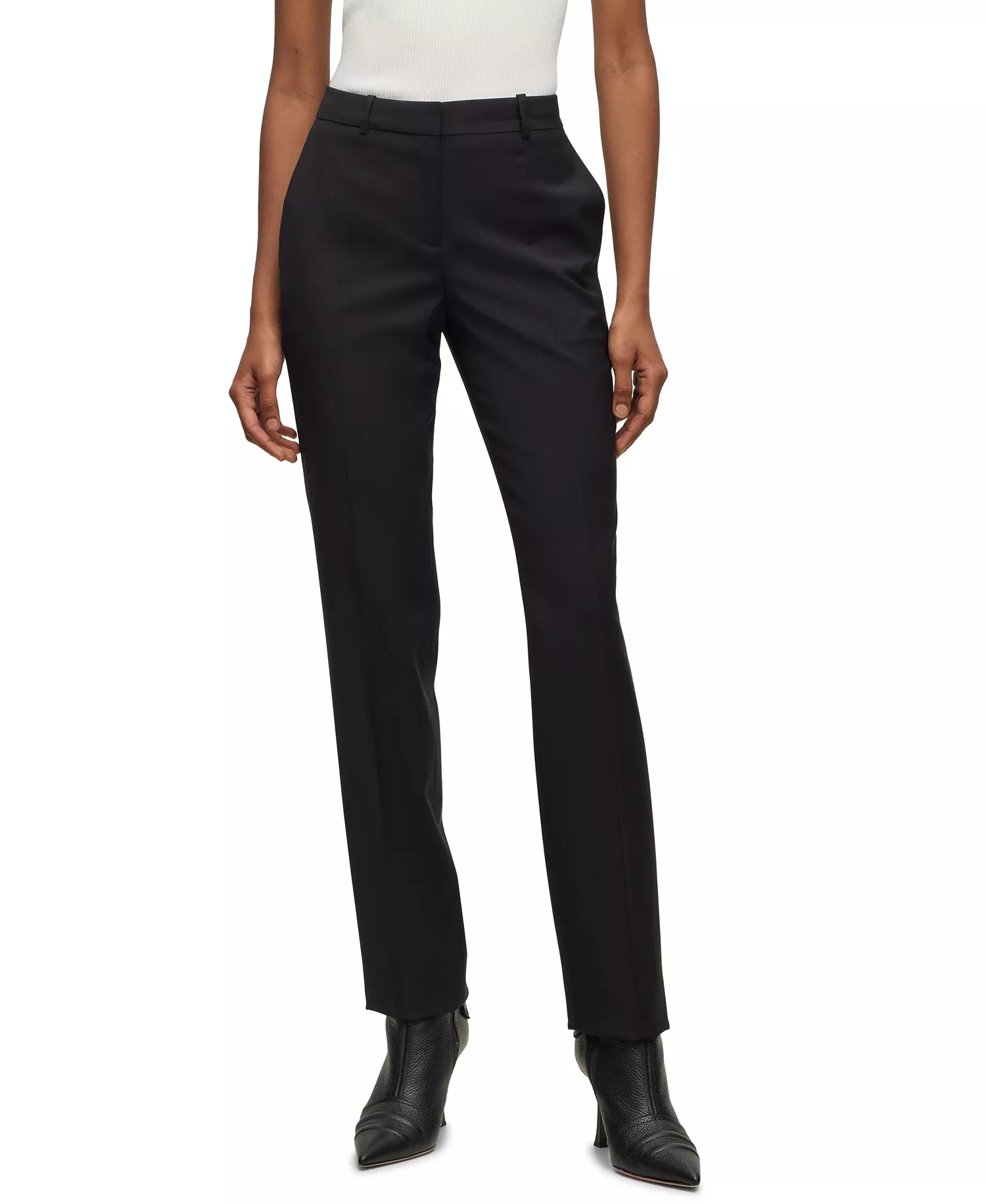 mni-ff93b0bb11a51dc3f0b691892c89cfe7 Women's Wool Regular-Fit High-Rise Pants