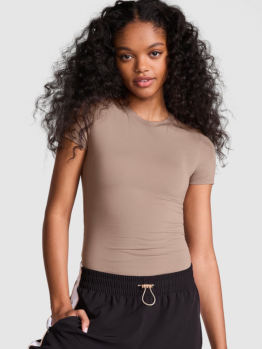 pink base stretch™ short sleeve tee pink base stretch™ short sleeve tee
