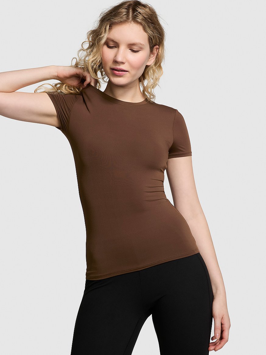 pink base stretch™ short sleeve tee pink base stretch™ short sleeve tee