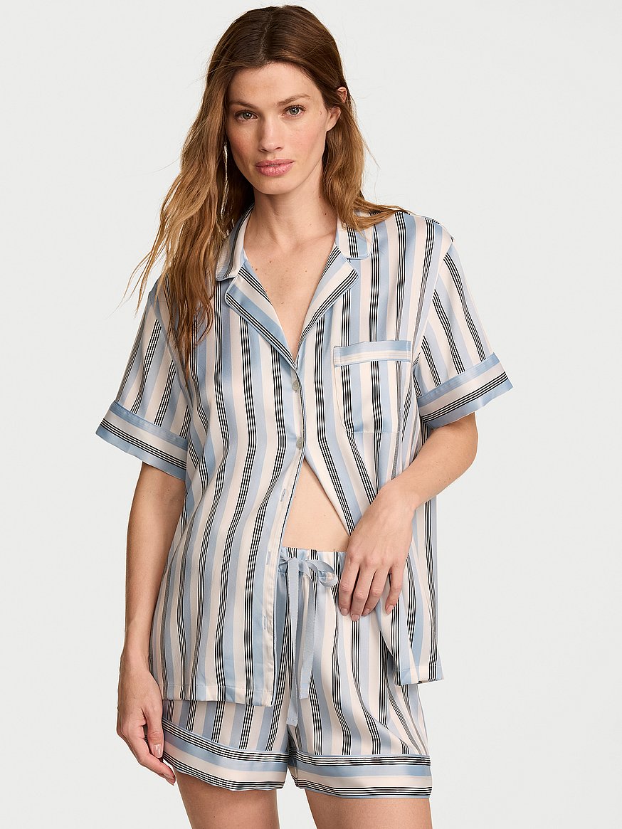 signature satin short pajama set signature satin short pajama set