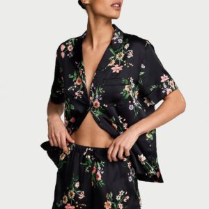 signature satin short pajama set