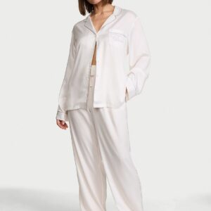 signature satin long pajama set