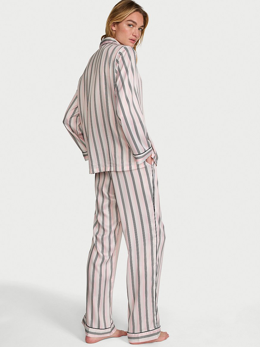 signature satin long pajama set signature satin long pajama set
