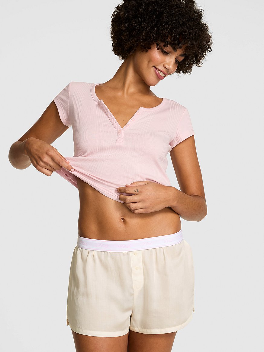 silky sleep boxy pajama shorts silky sleep boxy pajama shorts