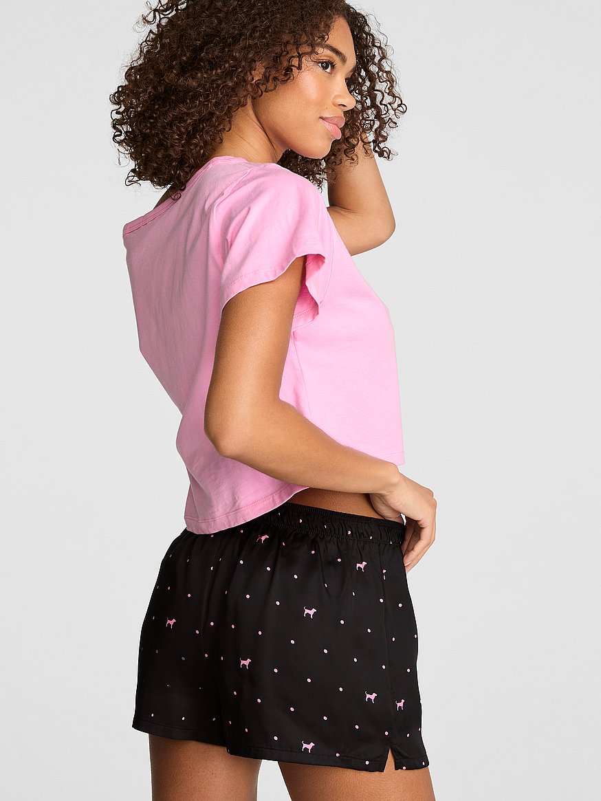 silky sleep boxy pajama shorts silky sleep boxy pajama shorts