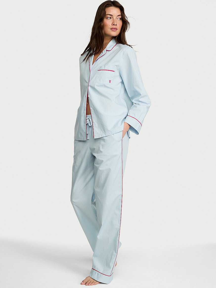heritage cotton long pajama set heritage cotton long pajama set