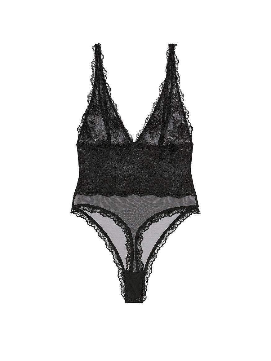 sheer rose plunge bodysuit sheer rose plunge bodysuit