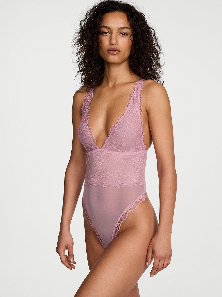 sheer rose plunge bodysuit sheer rose plunge bodysuit