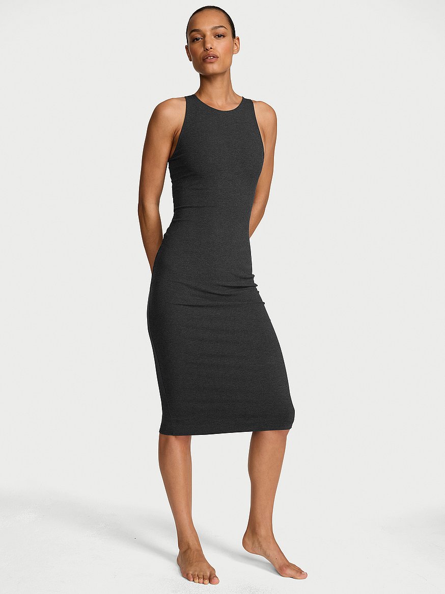 shapewear by victoria smoothing rib high neck midi dress shapewear by victoria smoothing rib high neck midi dress