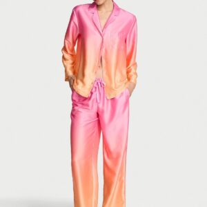 signature satin long pajama set