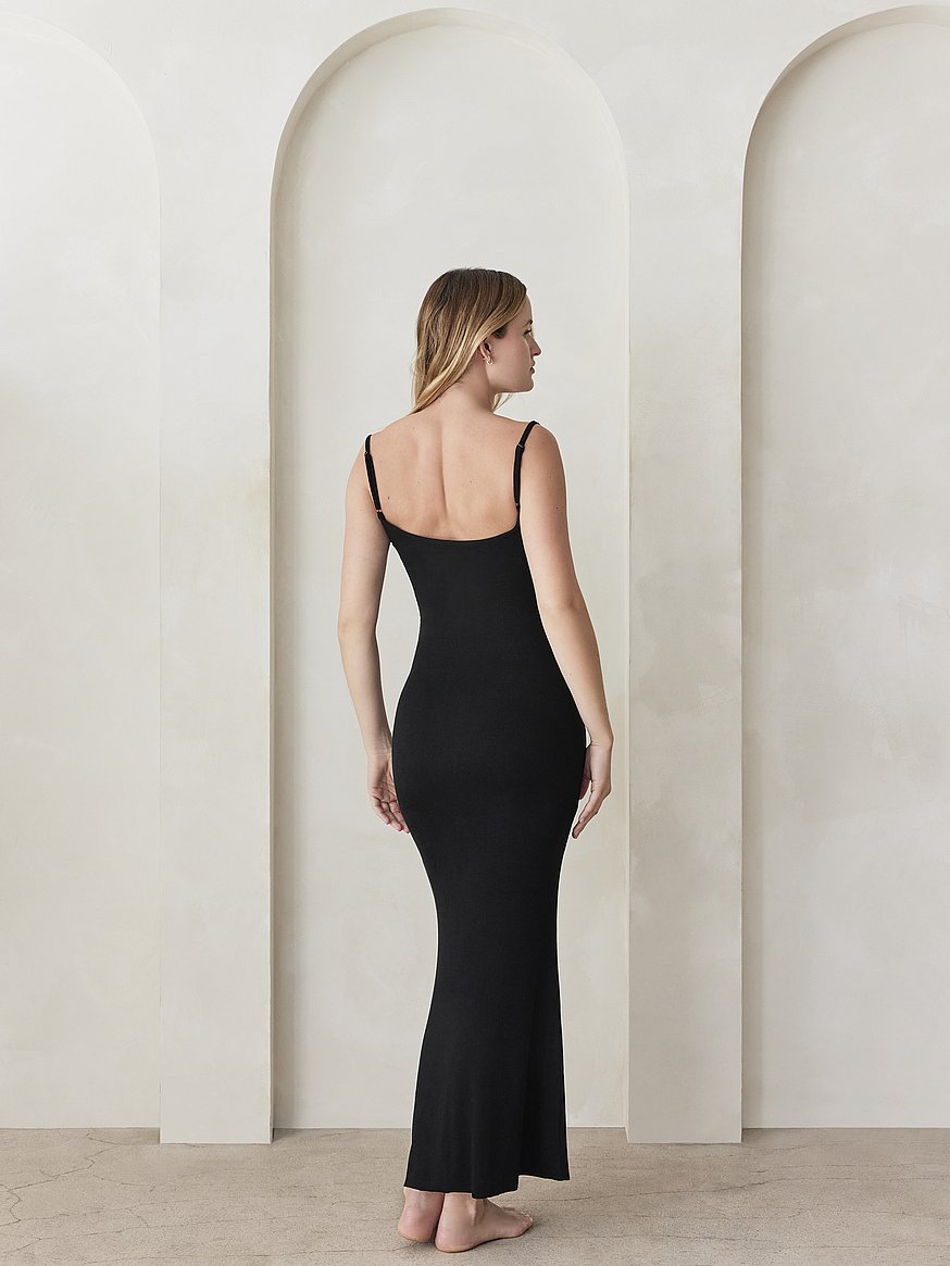 soft rib straight neck maxi dress soft rib straight neck maxi dress