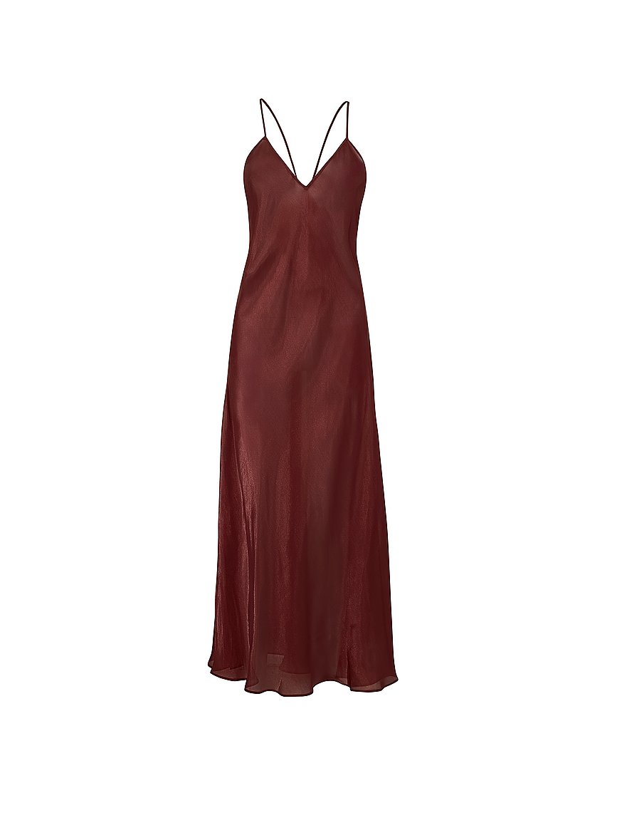 luxe sheer satin long slip dress luxe sheer satin long slip dress