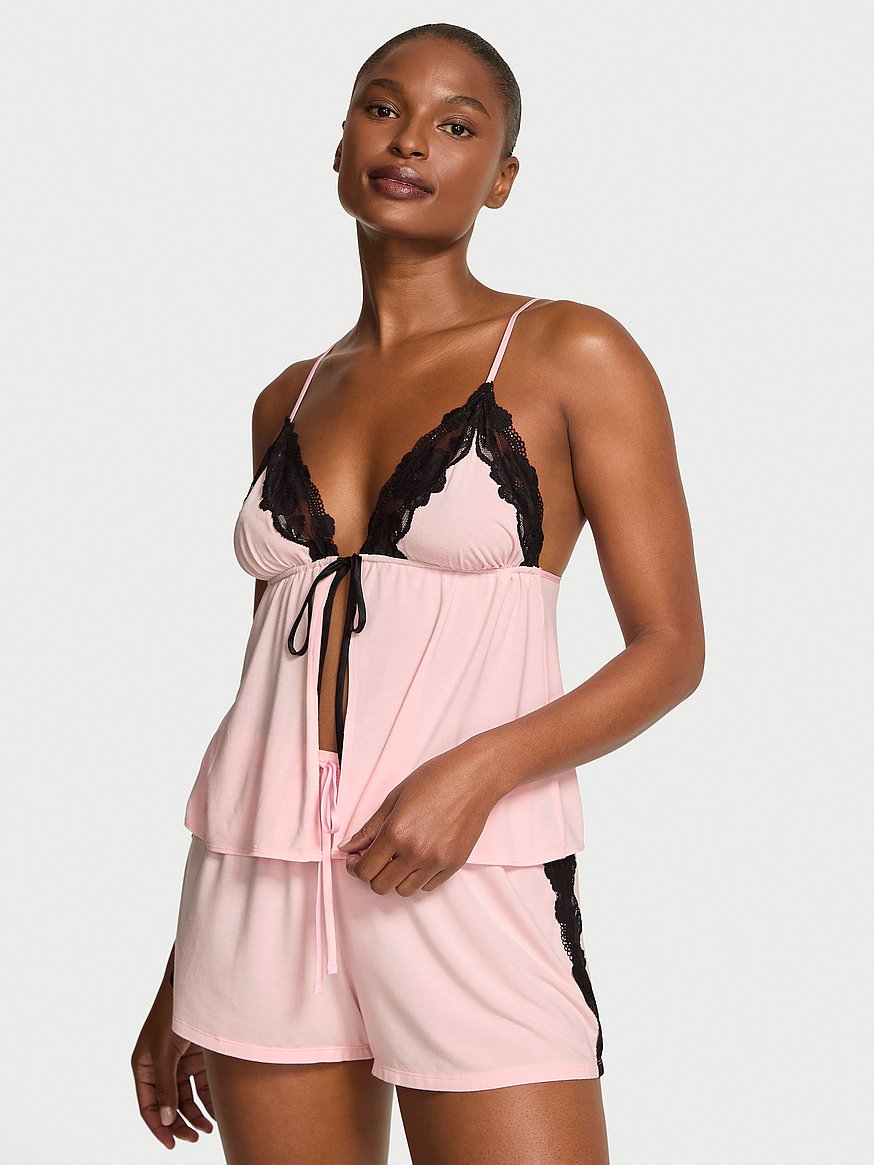 sosoft™ modal lace trim flyaway cami set sosoft™ modal lace trim flyaway cami set