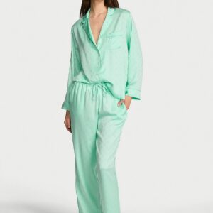 signature satin long pajama set