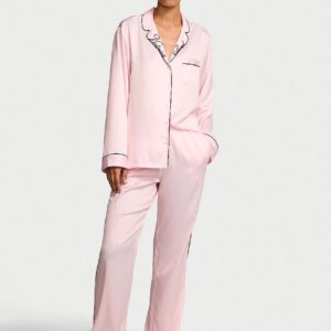 signature satin long pajama set