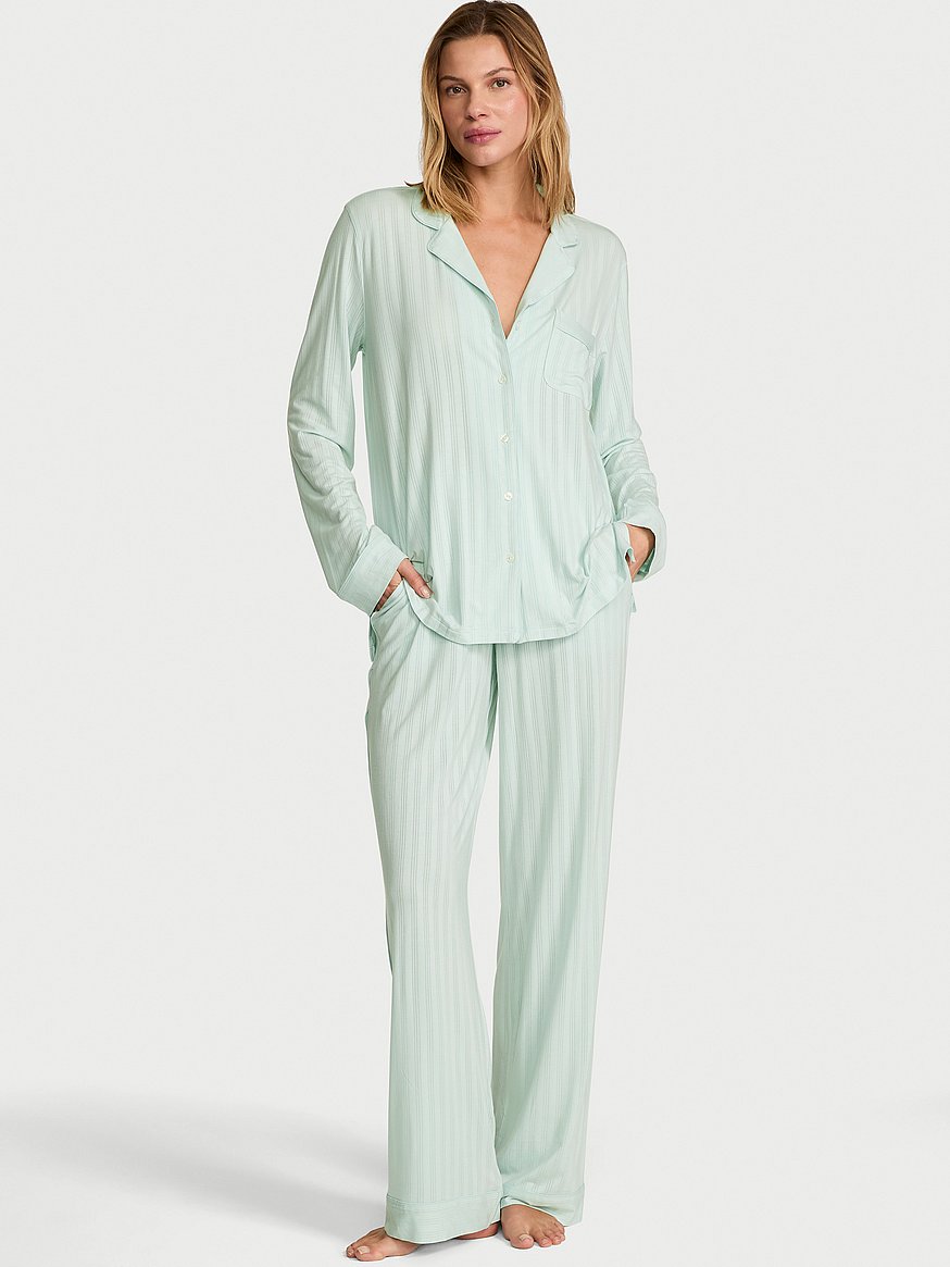 sosoft modal™ ribbed long pajama set sosoft modal™ ribbed long pajama set