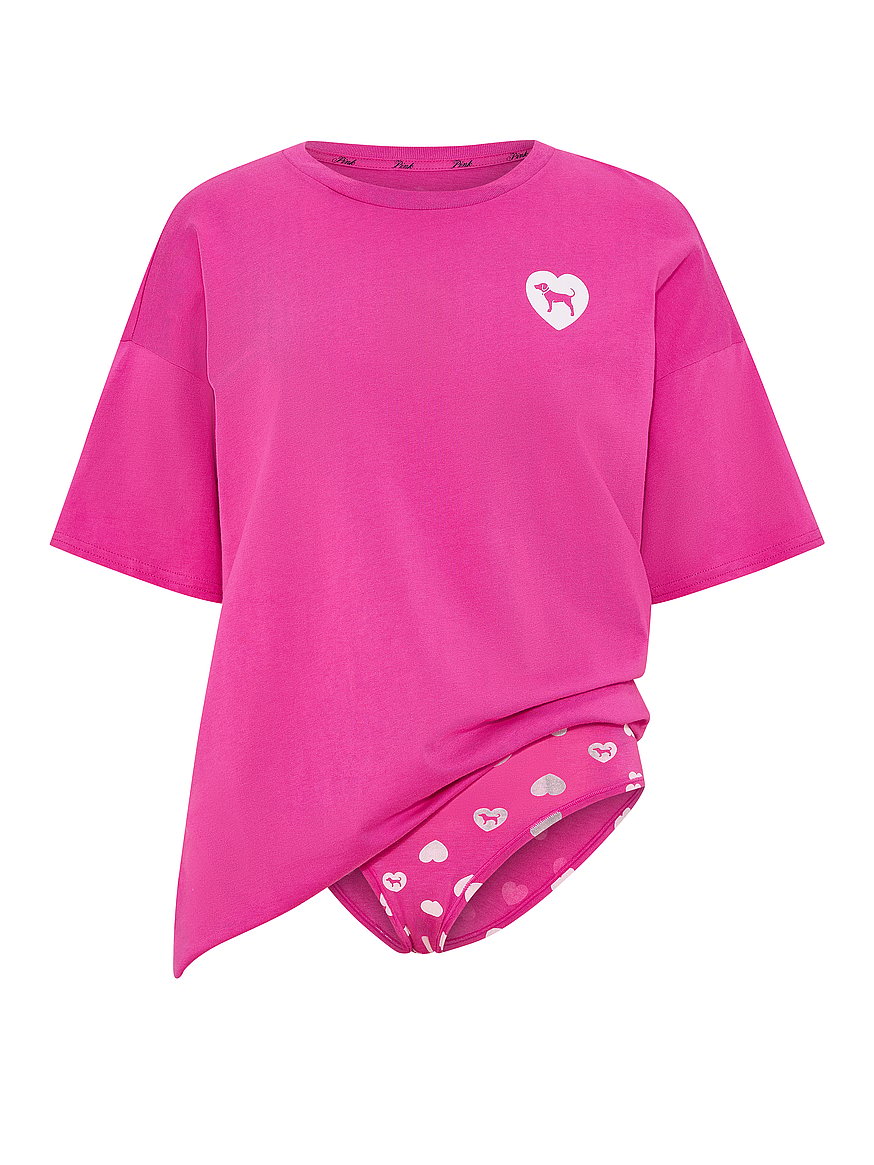 cotton side slit tee & panty set cotton side slit tee & panty set