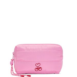 quilted puﬀer makeup bag