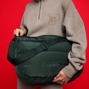 quilted puﬀer hobo bag