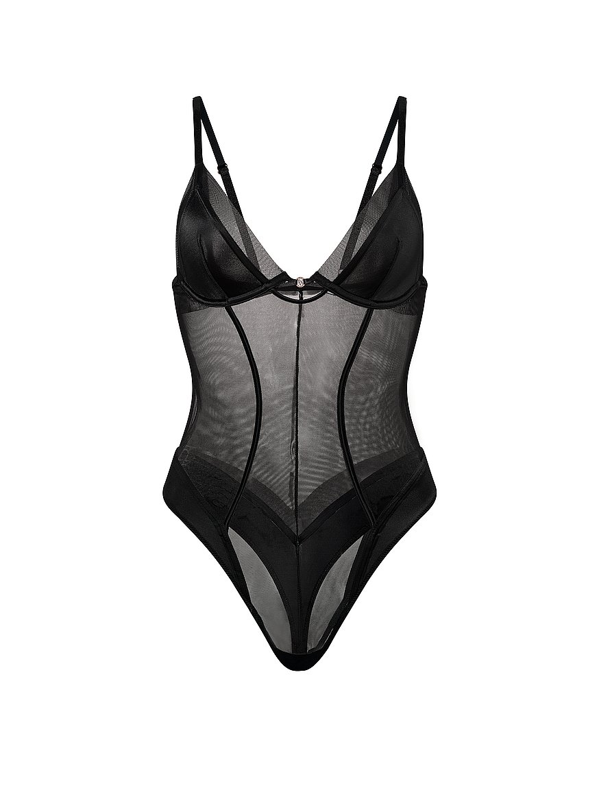 sheer reveal mesh triangle bodysuit sheer reveal mesh triangle bodysuit