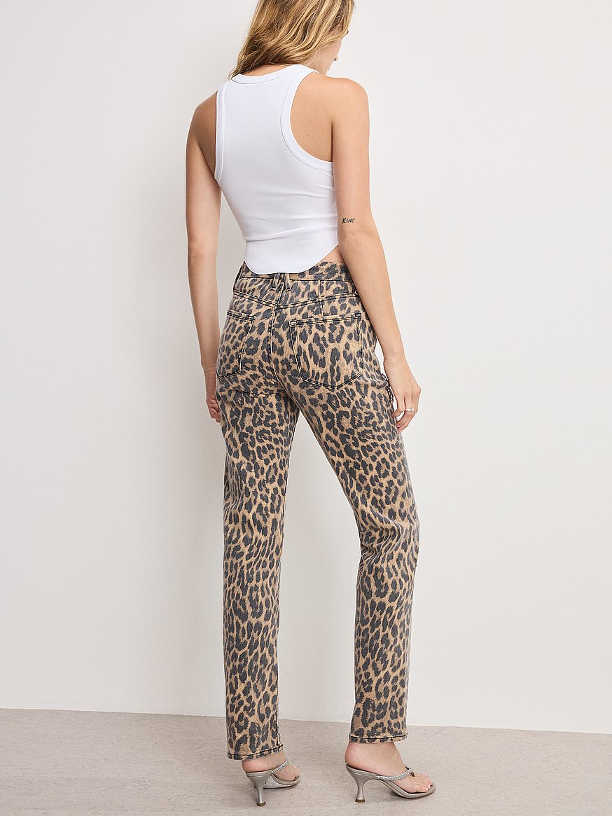 leopard good icon straight diamond jeans leopard good icon straight diamond jeans