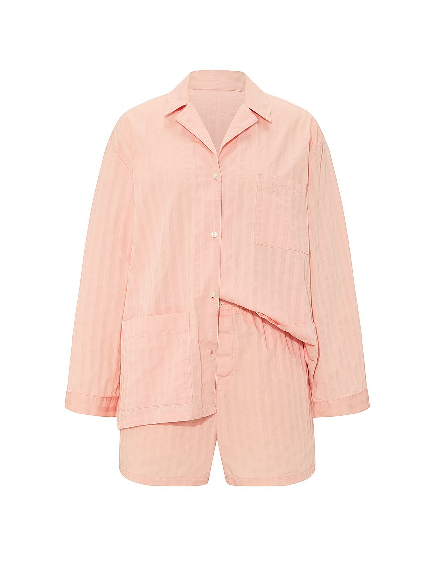 heritage cotton long sleeve short pajama set heritage cotton long sleeve short pajama set
