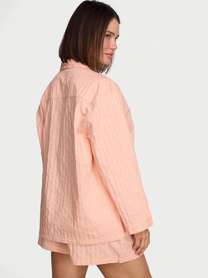 heritage cotton long sleeve short pajama set heritage cotton long sleeve short pajama set