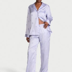 signature satin long pajama set