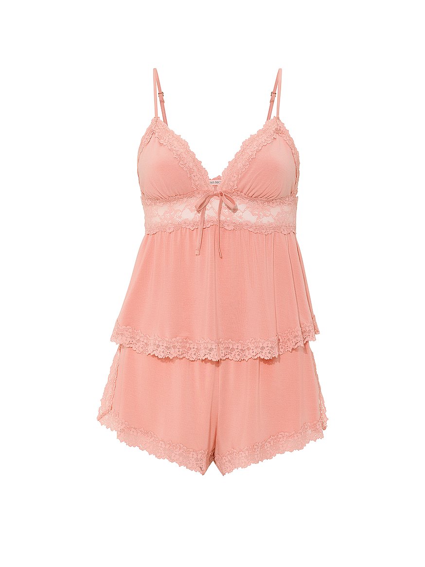sosoft™ modal lace trim cami & shorts set sosoft™ modal lace trim cami & shorts set