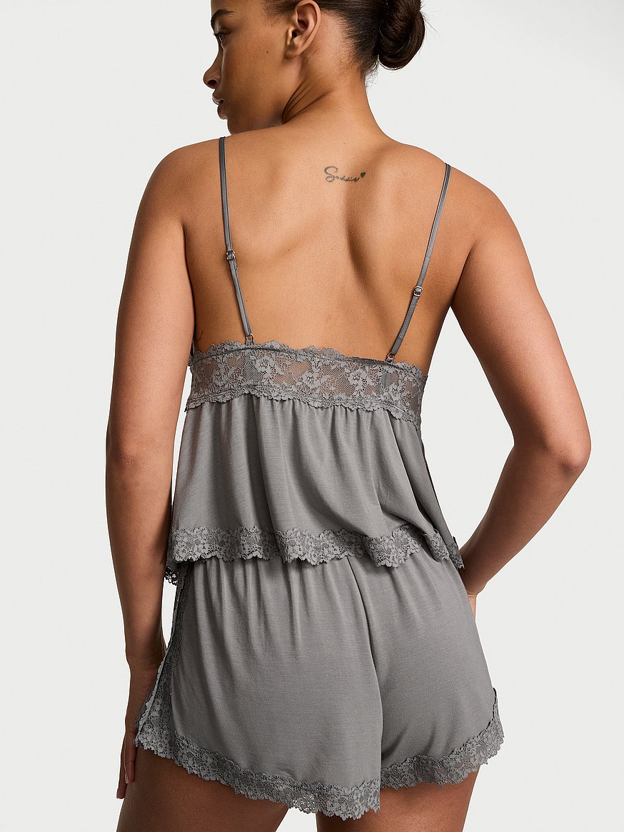 sosoft™ modal lace trim cami & shorts set sosoft™ modal lace trim cami & shorts set