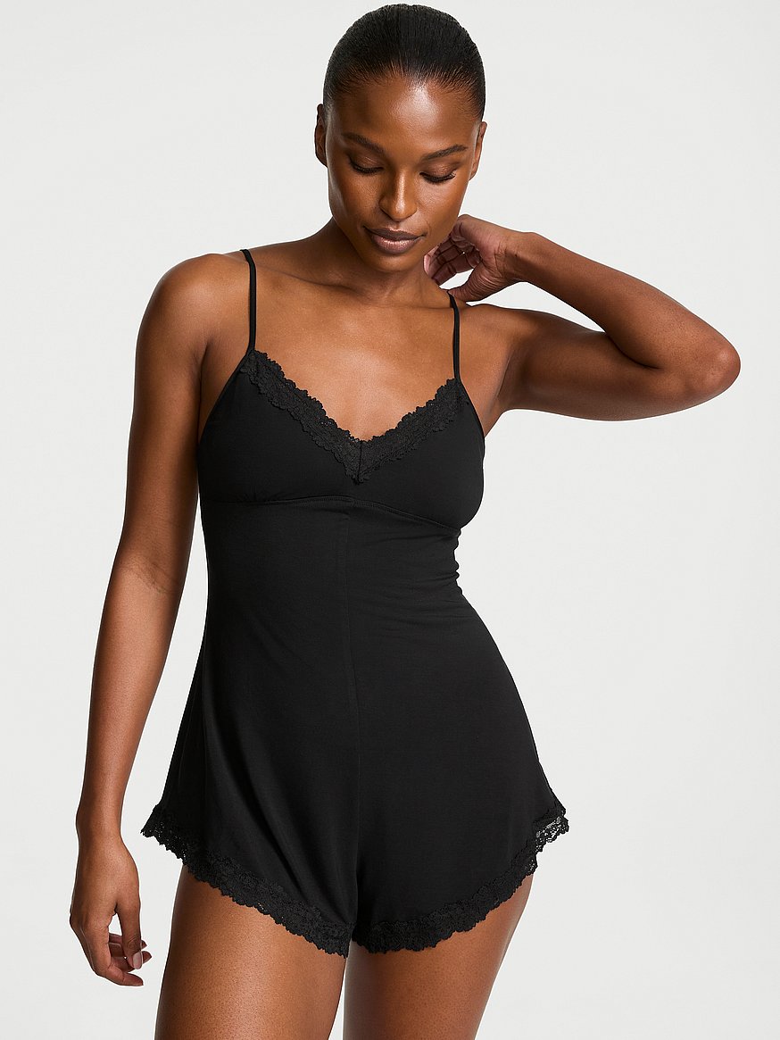sosoft™ modal lace trim romper sosoft™ modal lace trim romper