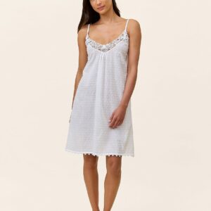 swiss dot lace front midi nightie