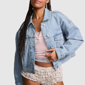 denim by pink boyfriend trucker jacket