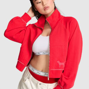 campus terry™ mock neck full zip sweatshirt