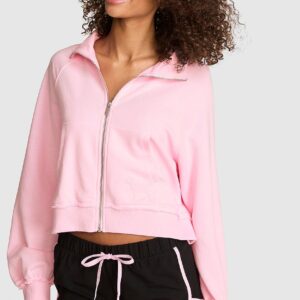 campus terry™ mock neck full zip sweatshirt