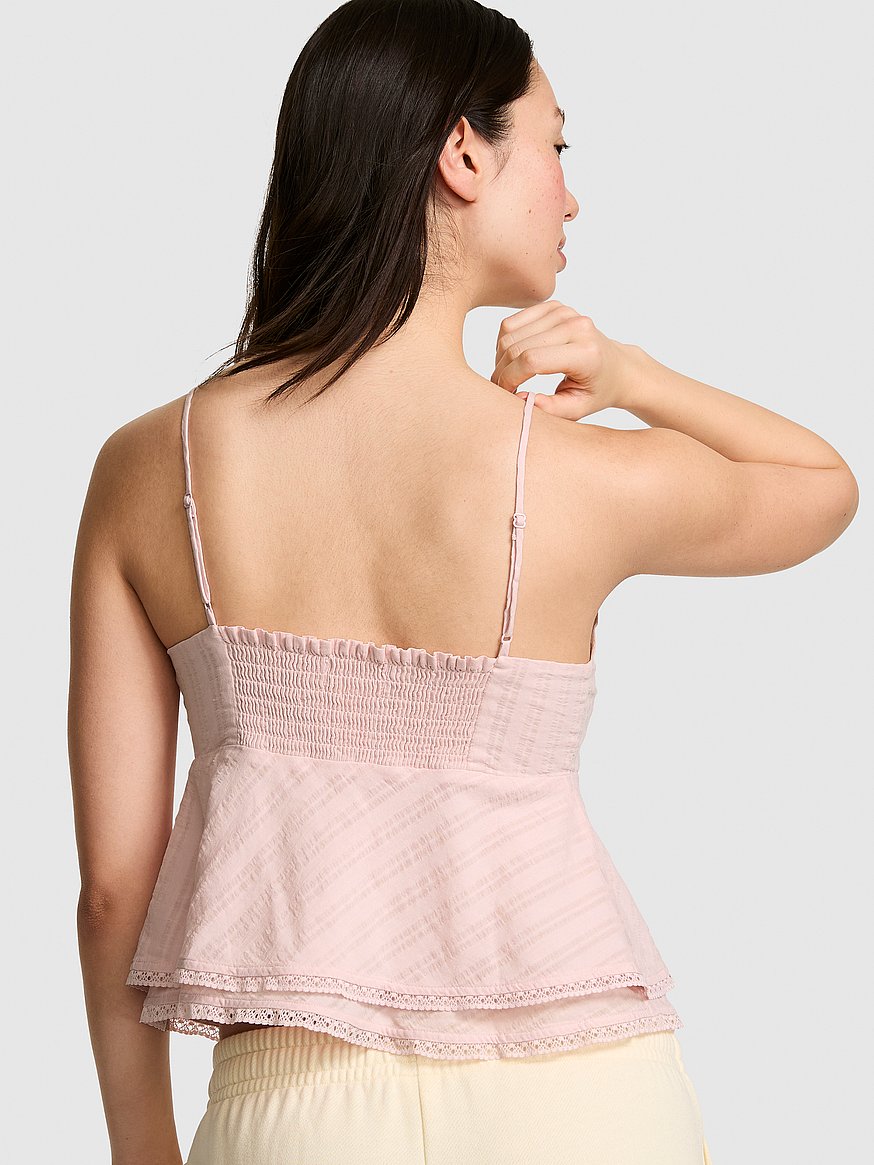 high low lace trim ruffle cami high low lace trim ruffle cami