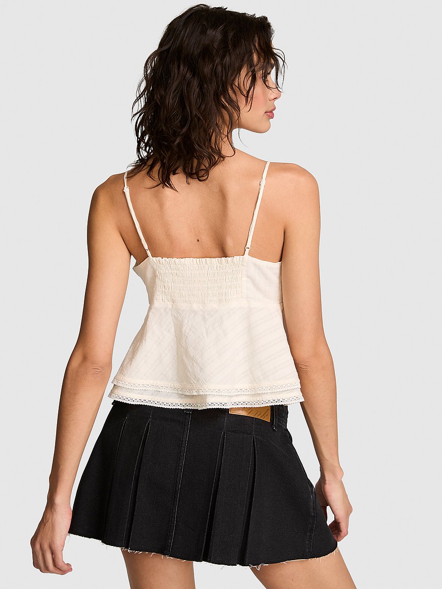 high low lace trim ruffle cami high low lace trim ruffle cami