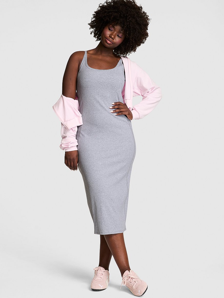 all day soft rib high neck midi dress all day soft rib high neck midi dress